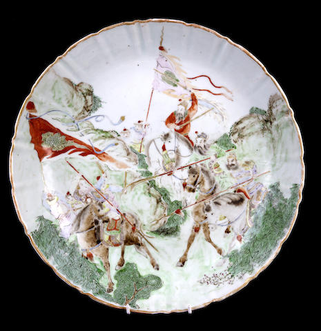 Appraisal: A Chinese famille verte porcelain dish Of shallow circular form