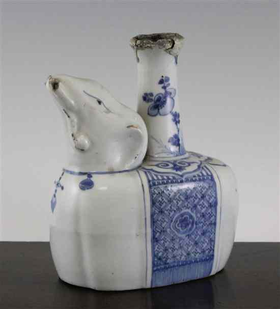 Appraisal: A Chinese Ming blue and white 'elephant' kendi Wanli period