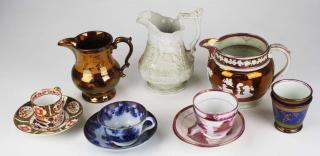 Appraisal: Lot F Pcs Of Early English China Incl Lustreware pitchers