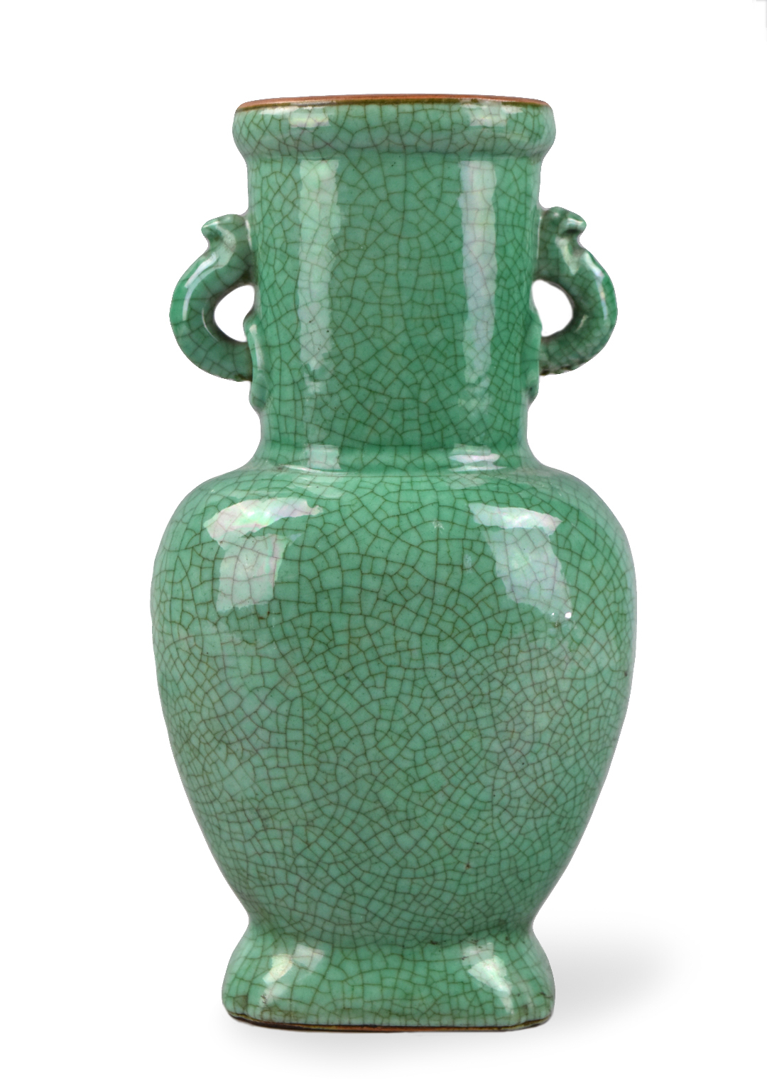 Appraisal: A Chinese green ge glazed vase dating from the th