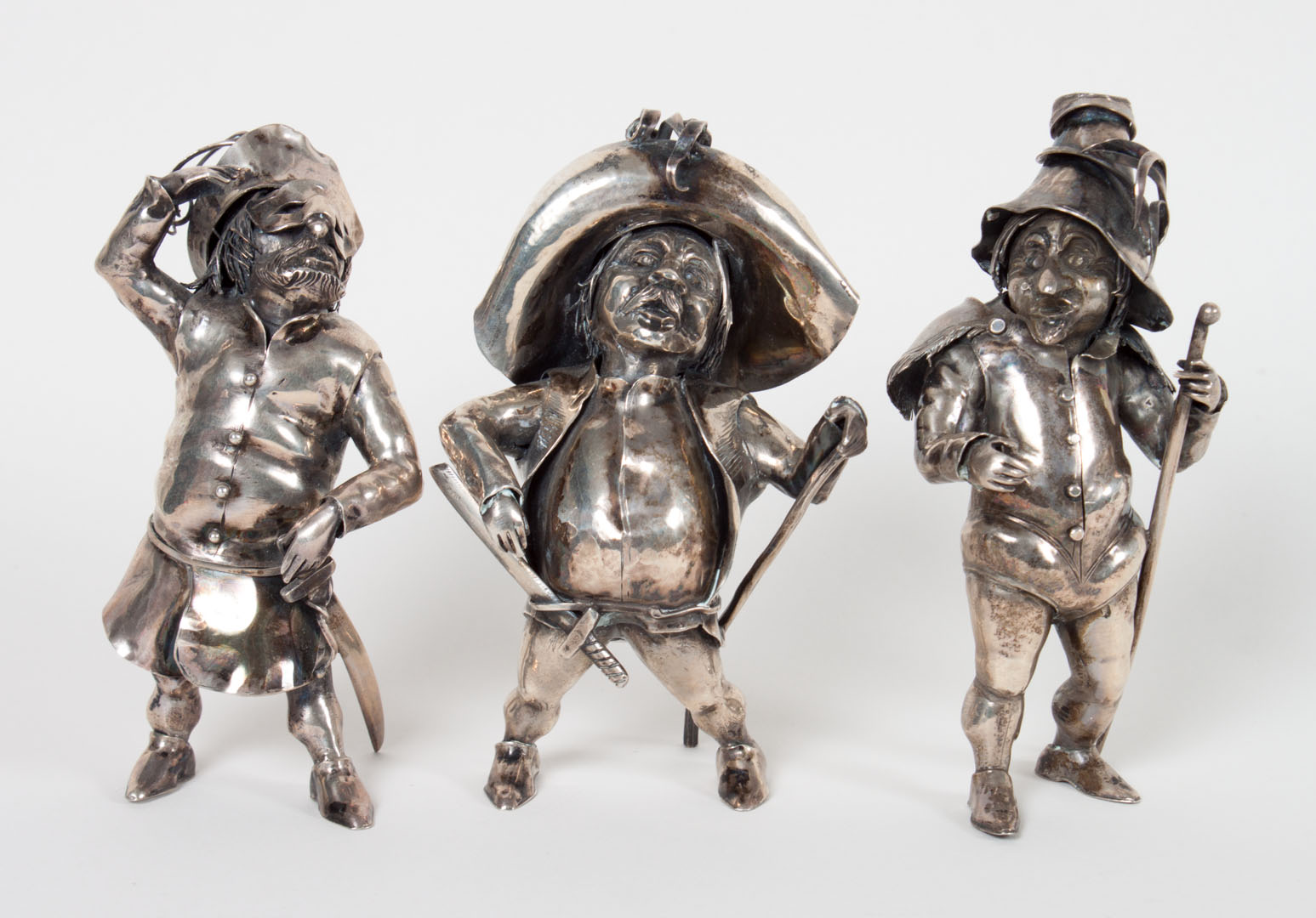 Appraisal: Three Buccellati silver masquerade figurines each about in H ozt