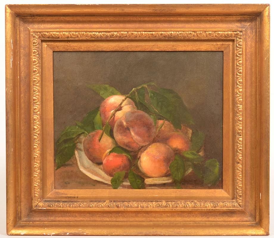 Appraisal: S R Fanshaw Still Life Painting of Peaches th Century