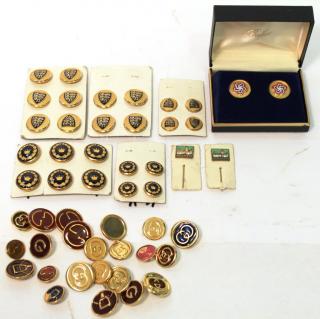 Appraisal: Assorted Men's Enameled Cufflinks Buttons Pins Comprising a pair of