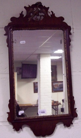 Appraisal: An th Century mahogany mirror the shaped frame with pierced