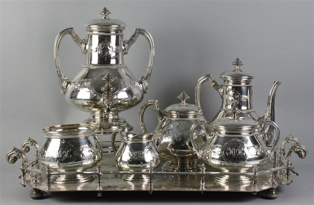 Appraisal: BAILEY COMPANY STERLING TEA AND COFFEE SERVICE marked Bailey Co