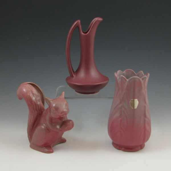 Appraisal: Three-piece lot of Niloak pottery including a vase pitcher and