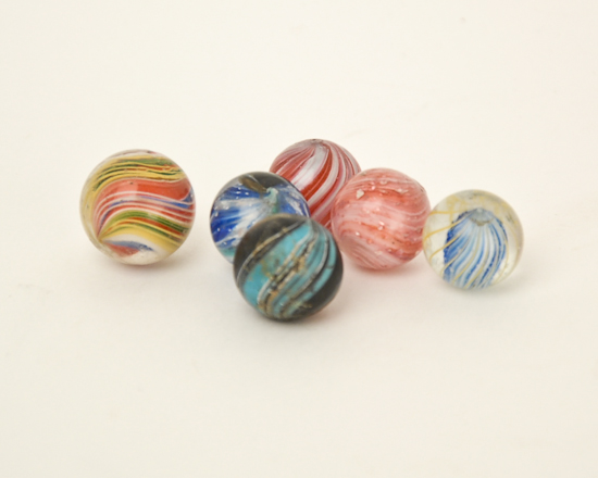 Appraisal: Lot of th C Hand Made Marbles Inlcuding Swirls Onion