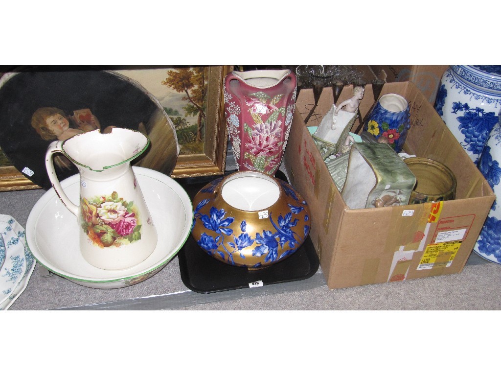 Appraisal: Lot comprising a box and a tray of assorted ceramics