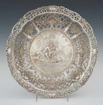 Appraisal: A German Silver Reticulated Bowl by Georg Roth Co Hanau