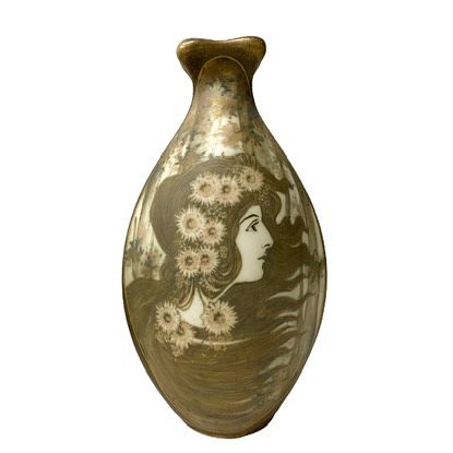 Appraisal: Turn Teplitz Amphora Vase Riessner Stellmacher Kessel Turn Teplitz Glazed