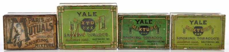 Appraisal: Lot of Square Corner Tobacco Tins Description Lot includes three