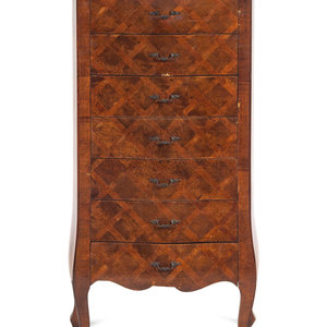 Appraisal: An Italian Walnut and Parquetry Chest of Drawers Circa Height