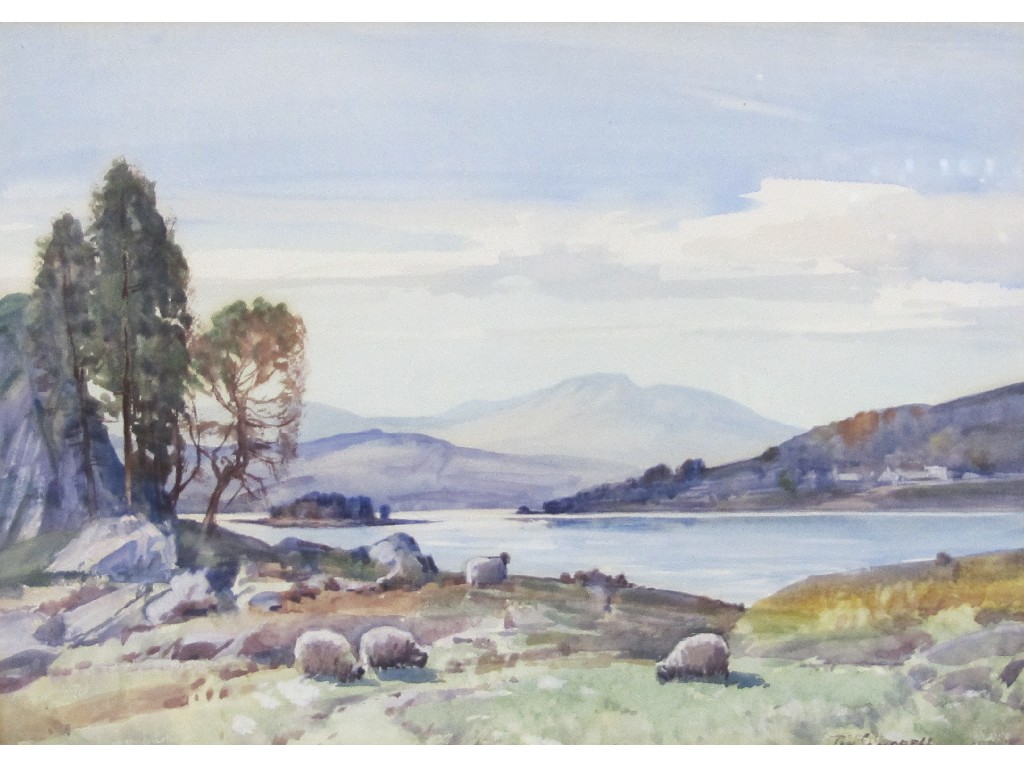 Appraisal: TOM CAMPBELL Watercolour 'The Queens view - Loch Ard' signed