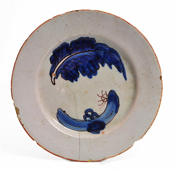 Appraisal: AN TH CENTURY DELFTWARE PLATE decorated with an abstract design