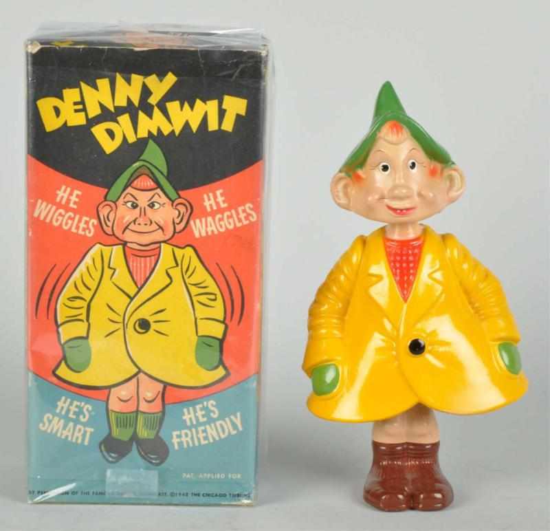 Appraisal: Composition Toycraft Denny Dimwit Figure Description American When pushed head