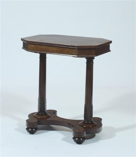 Appraisal: A William IV mahogany work table the rectangular top with