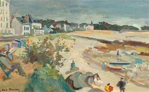 Appraisal: PLANSON ANDR La Fert -sous-Jouarre - Paris Coastal village Oil