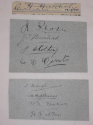 Appraisal: Two pages signed by Yorkshire Cricketers W Rhodes J T