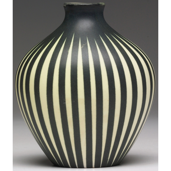 Appraisal: Villeroy Boch Mettlach Ulo vase black and white