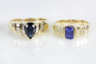 Appraisal: Lot of Gemstone and k yellow gold rings Lot of