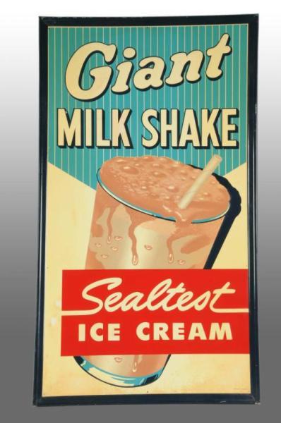 Appraisal: Embossed Tin Sealtest Giant Milk Shake Sign Description Made by