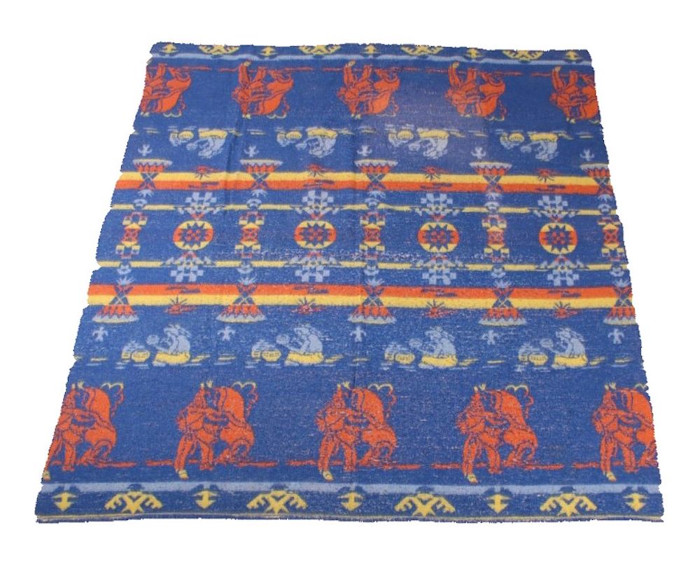 Appraisal: Beacon Indian Theme Bed Blanket Circa 's For your consideration