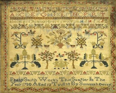 Appraisal: A GEORGE III SAMPLER worked by Pheby Smith aged dated