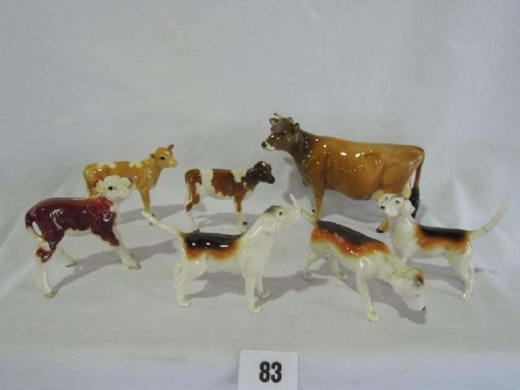 Appraisal: A Beswick Jersey Cow Newton Tinkle together with three Beswick