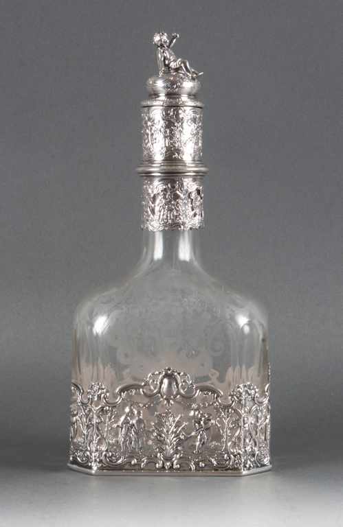 Appraisal: Dutch Rococo style silver-mounted etched glass decanter Amsterdam late th