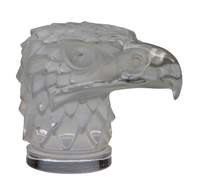 Appraisal: A 'TETE D'AIGLE' GLASS CAR MASCOT introduced th March faintly