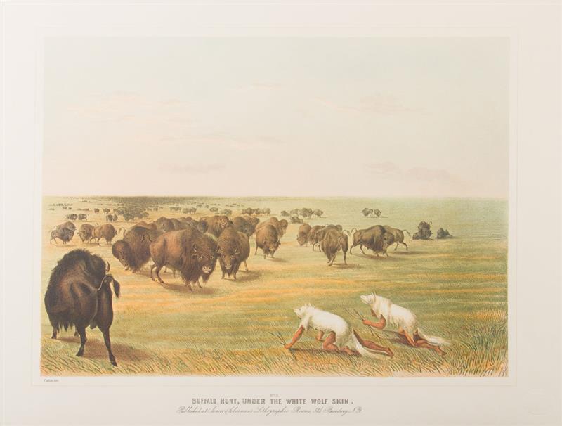 Appraisal: AFTER GEORGE CATLIN - BUFFALO HUNT UNDER THE WHITE WOLF