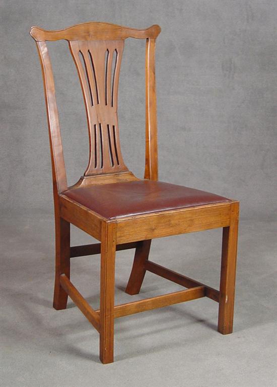 Appraisal: Tidewater Virginia Walnut Dining Side Chair Circa Pierced back splat