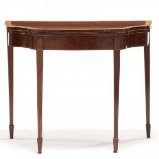 Appraisal: English Hepplewhite Inlaid Game Table circa mahogany with satinwood and