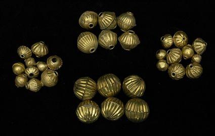 Appraisal: Assorted Melon Reeded Hollow Gold-Toned Metal Beads Provenance The Collection