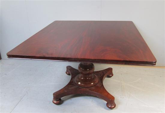 Appraisal: th century mahogany square breakfast table on octagonal column shaped