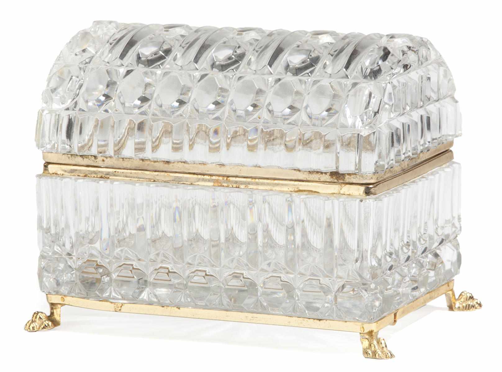 Appraisal: A Continental gilt metal and glass table casket height in