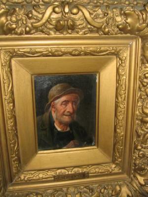 Appraisal: ATTRIBUTED TO CARL SCHLEICHER Portrait of an Old Man wearing