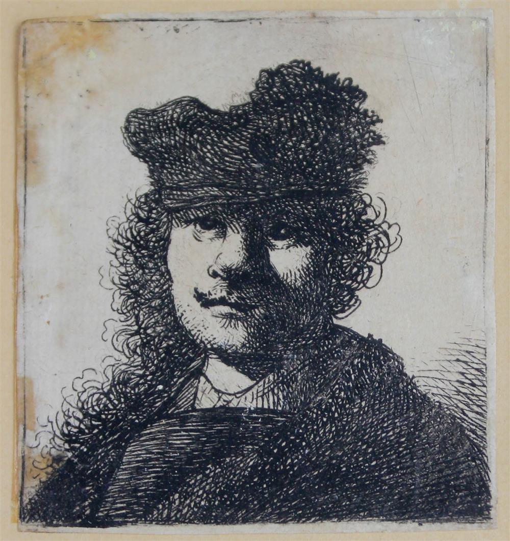 Appraisal: REMBRANDT VAN RIJN DUTCH - SELF PORTRAIT IN CAP AND