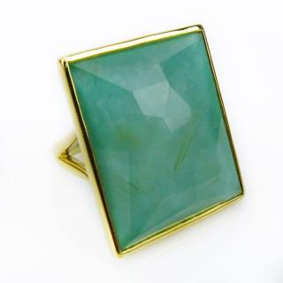 Appraisal: Ippolita Karat Yellow Gold and Blue Stone Ring and Pouch