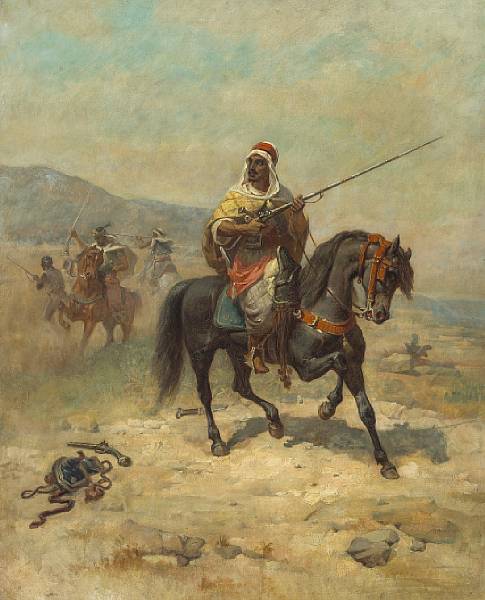 Appraisal: Circle of Adolf Schreyer German - An Arab raiding party