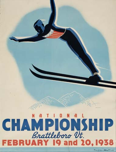 Appraisal: GUSTAV NILSON NATIONAL CHAMPIONSHIP BRATTELBORO VT Poster and program x