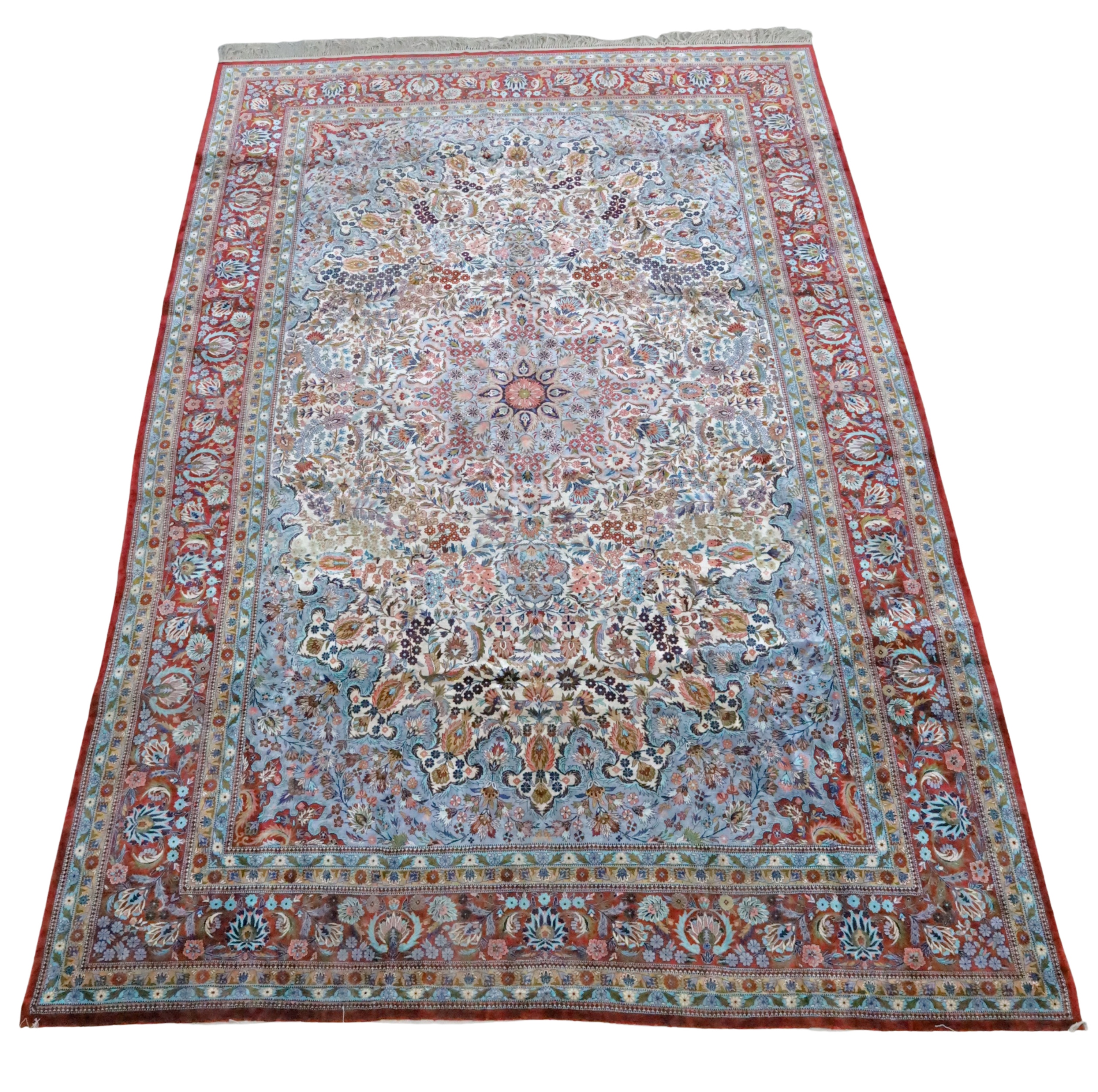 Appraisal: FINE SILK ORIENTAL RUG ' X ' Fine Silk oriental