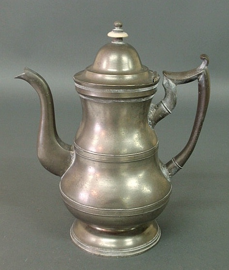 Appraisal: American pewter coffeepot by Boardman Co New York - h