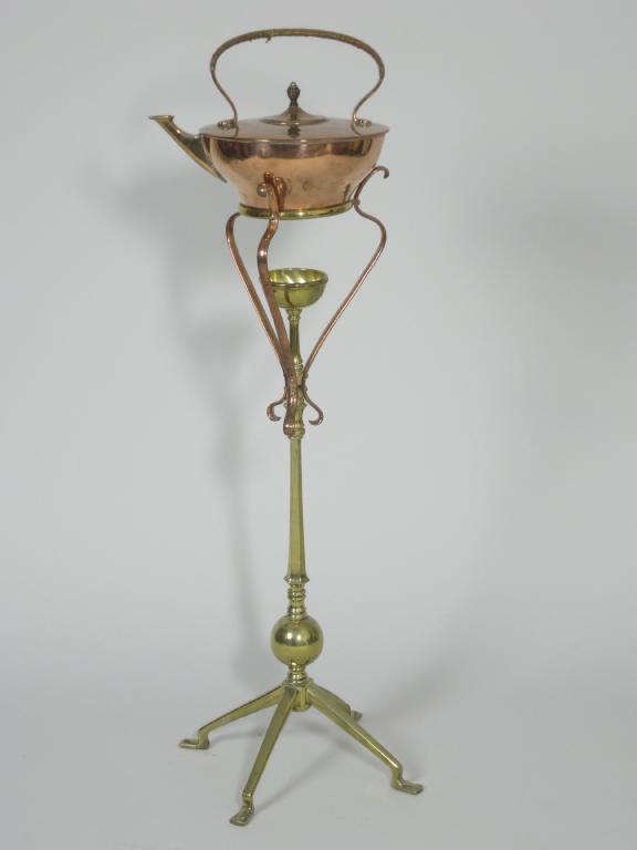 Appraisal: An Arts Crafts brass and copper Kettle on Stand by