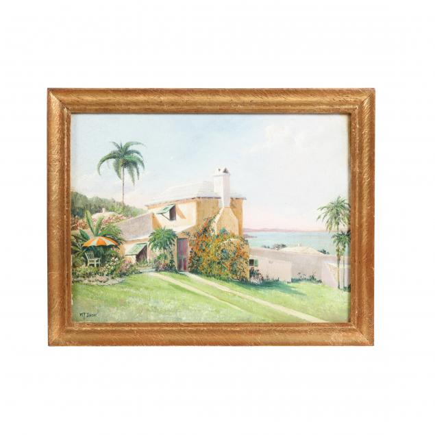 Appraisal: WARREN FRANCIS SNOW AMERICAN - BERMUDA VILLA Oil on artist's