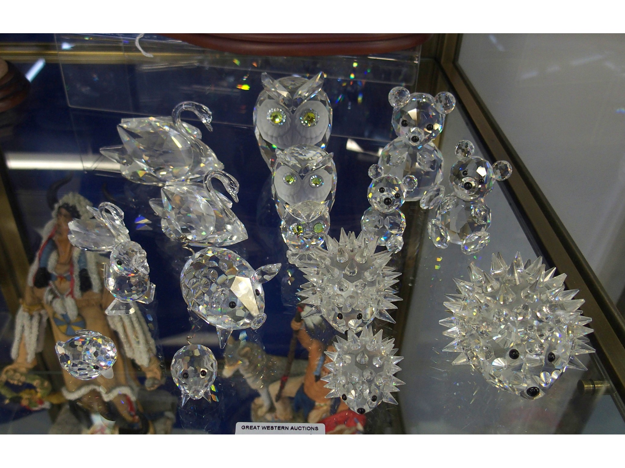 Appraisal: Assorted Swarovski crystal pieces including hedgehogs pigs swans teddy bears