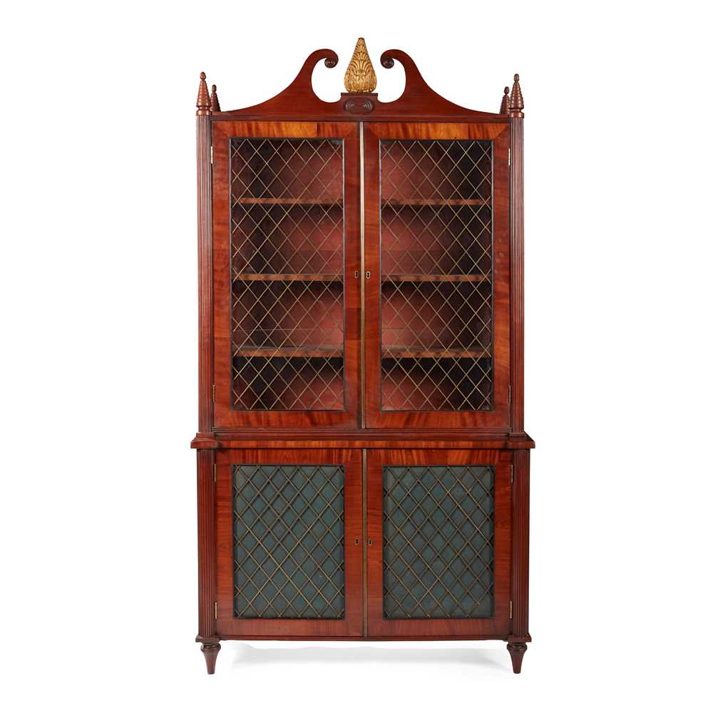 Appraisal: REGENCY MAHOGANY AND BRASS BOOKCASE TH CENTURY AND LATER the