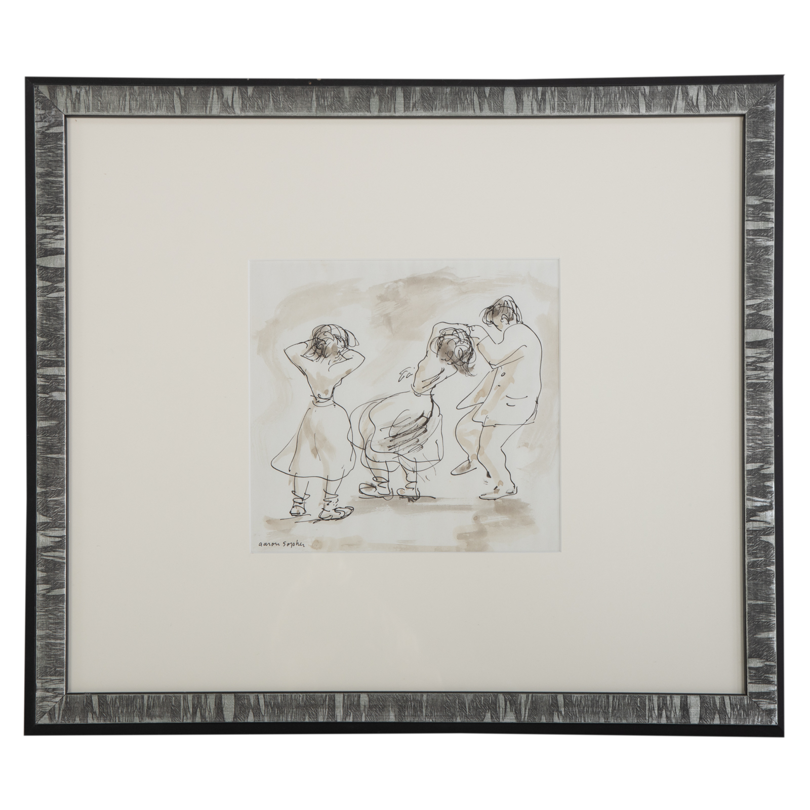 Appraisal: AARON SOPHER DANCERS PEN AND INK WITH WASH American -