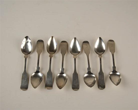 Appraisal: Seven Alexandria Virginia Coin Silver Teaspoons by John Adam c