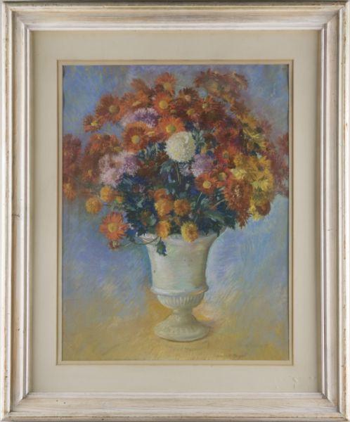 Appraisal: Herbert Meyer VT - Chrysanthemums pastel on paper signed lower